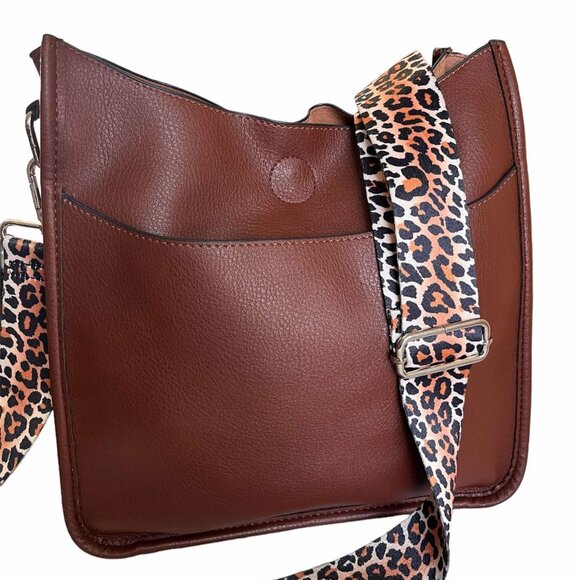 COCO + CARMEN Brown Leather Bag / Tiger Strap/ Bohemian Style - Picture 8 of 12